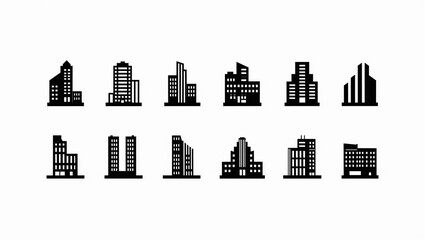 Fototapeta premium Modern city skyline with various building silhouettes