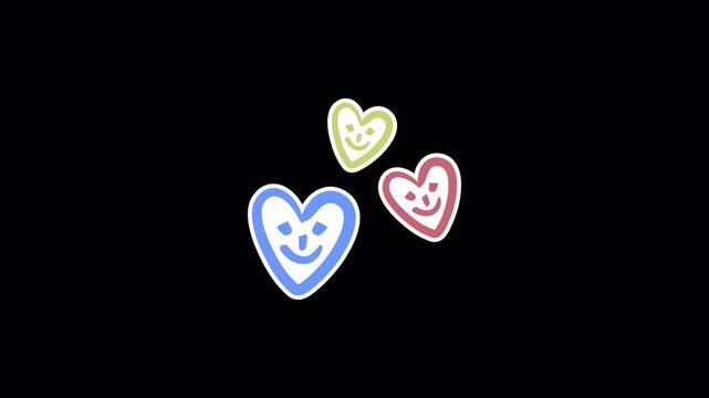 Doodle Icon Sticker Cute Heart Icon Animation