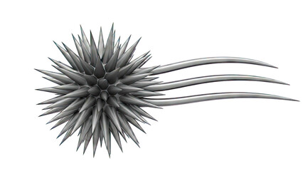 Abstract Black Spiky Sphere with Tendrils
