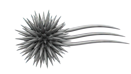 Abstract Black Spiky Sphere with Tendrils