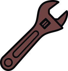 Obraz premium Adjustable Wrench Tool Vector Illustration with Adjustable Jaw and Handle