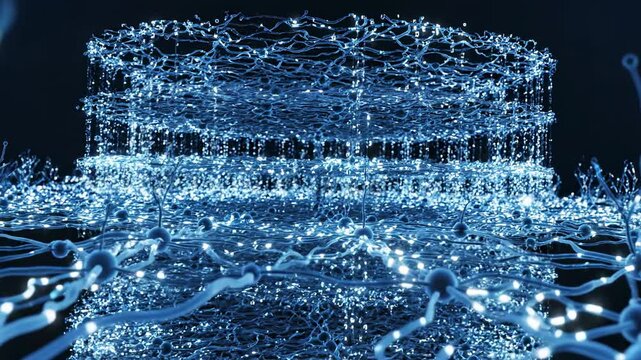 Abstract neuron network structure animation for science and technology