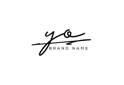 YO letter elegant cursive beauty handwriting logo. symbol design| typography logo| creative mark| corporate identity| signature logo.