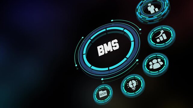 BMS Building Management System Icon for Smart Facility Automation and Energy Efficiency Infrastructure Technology.
