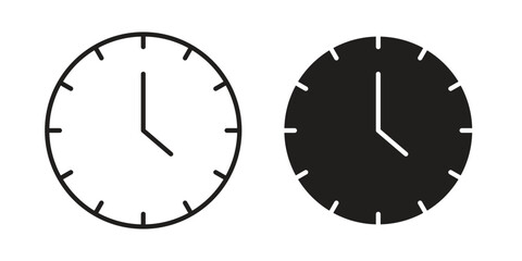 Clock icons collection vector design illustration isolated. EPS10