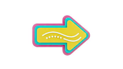 Stylized Arrow Sign with White Swirls and Dots