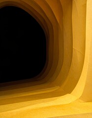 Obraz premium Abstract Yellow Structure with Dark Background and Layered Design