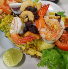 Fried rice in pineapple