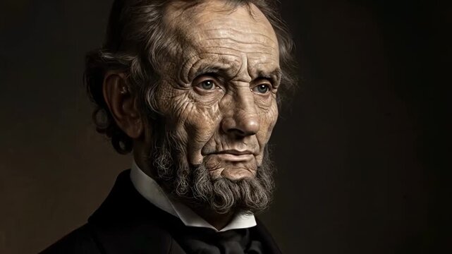 Realistic Digital Portrait of Abraham Lincoln 16th US President Historical Figure