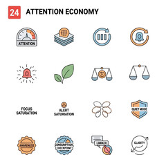 Attention Economy Infographic Icons Set.