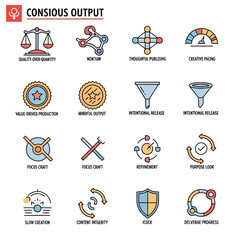 Collection of Business and Technology Icons.