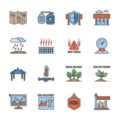 Collection of Climate Change Icons and Symbols.