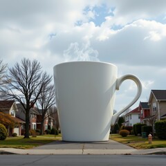 Obraz premium Giant White Coffee Mug Resting
