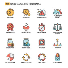 Collection of Eesign Attention Business Icons Set.