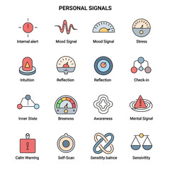 Collection of Personal Signals and Emotional Icons.