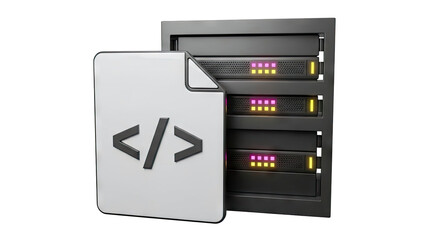 Code File and Server Rack Icon