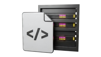 Code File and Server Rack Icon