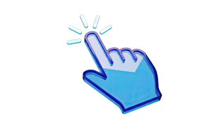 Blue 3D Cursor Icon with Click Animation