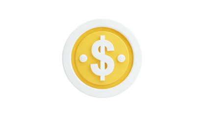 3D Rendered Dollar Coin Icon