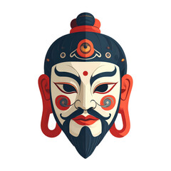 Traditional Kathakali Mask with Ornate Design.