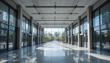 The Modern Empty Business Building with Sleek Architecture and Minimalist Design Features