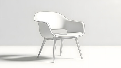 Fototapeta premium Minimal white chair isolated on clean background