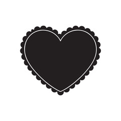 Scalloped heart silhouette vector flat illustration design.
