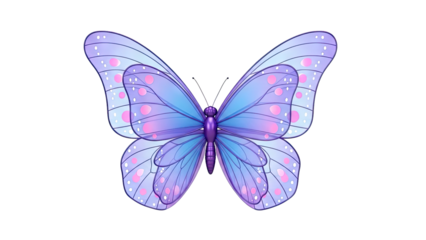 Beautiful Purple and Blue Butterfly with Pink Spots