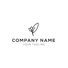 Simple Black Leaf Logo Design Template.