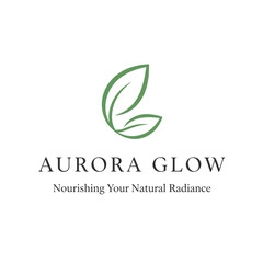 Obraz premium Aurora Glow Logo Design with Leaves.