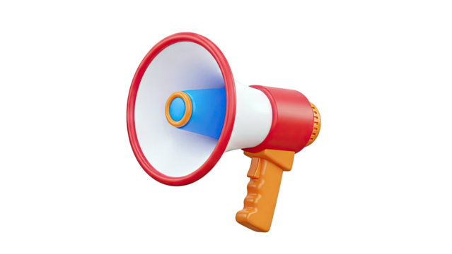 3D Cartoon Megaphone Icon - Powered by Adobe