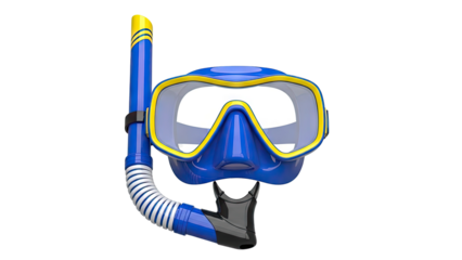 Blue and Yellow Snorkel and Mask Set