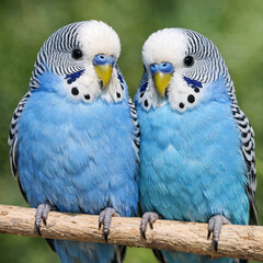 two blue parrots