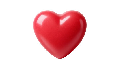 Fototapeta premium Glossy red heart-shaped balloon on white background, reflective surface, festive romantic decoration, love, celebration, and lifestyle branding JPG