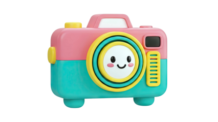 Cute 3D Cartoon Camera with Happy Face