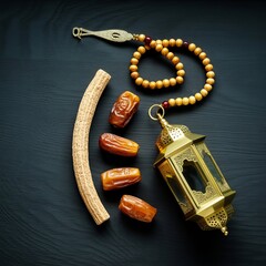 Serene Ramadan Night &ndash; Crescent Moon, Glowing Lanterns & Sacred Islamic Ambience