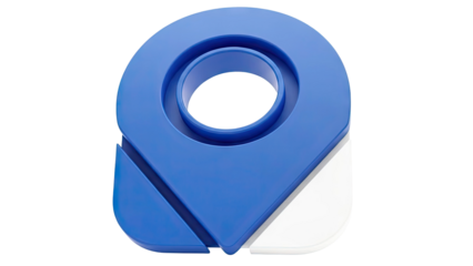 3D Blue Location Pin Icon
