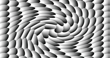 Spiral distorted lines seamless pattern. Vector illustration	