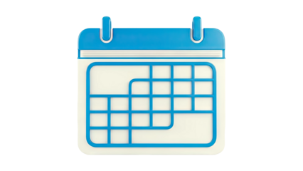 3D Blue and White Calendar Icon