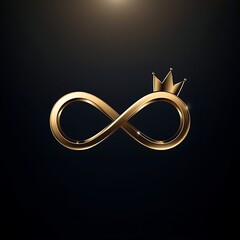 Luxury Business Success Symbol with Golden Infinity Crown Concept
