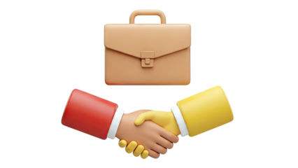 Business Handshake and Briefcase Illustration