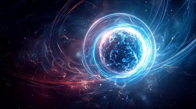 Abstract cosmic sphere with swirling energy