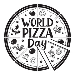 Celebrate World Pizza Day with delicious pie illustration