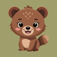 Fototapeta premium Sweet Forest Creatures – Cute Bear Mascot Vector 