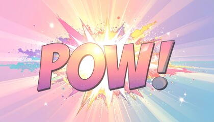Vibrant, comic-style "POW!" explosion with a burst of bright color and dynamic impact