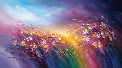 Abstract Nature Landscape Painting , abstract, art, colorful, nature, landscape, vibrant, painting, colors