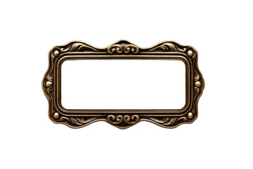 Ornate decorative antique metal frame with embossed scrollwork and scalloped edges