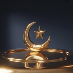 Serene Ramadan Night &ndash; Crescent Moon, Glowing Lanterns & Sacred Islamic Ambience