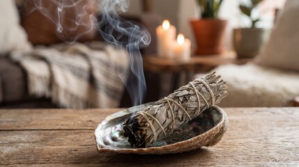 Burning White Sage Smudge Stick for Cleansing