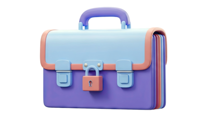 3D Rendered Briefcase with Padlock